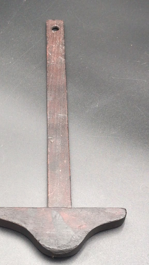 Antique 9.5" Pine Wood Miniature T-Square
