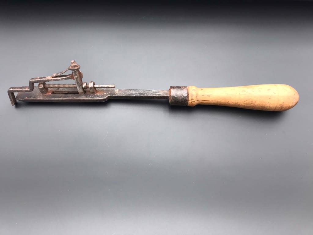 Antique Hand-Wrought Blacksmith Farrier’s Butteris Buttress Tool with Depth Stop - Image 3