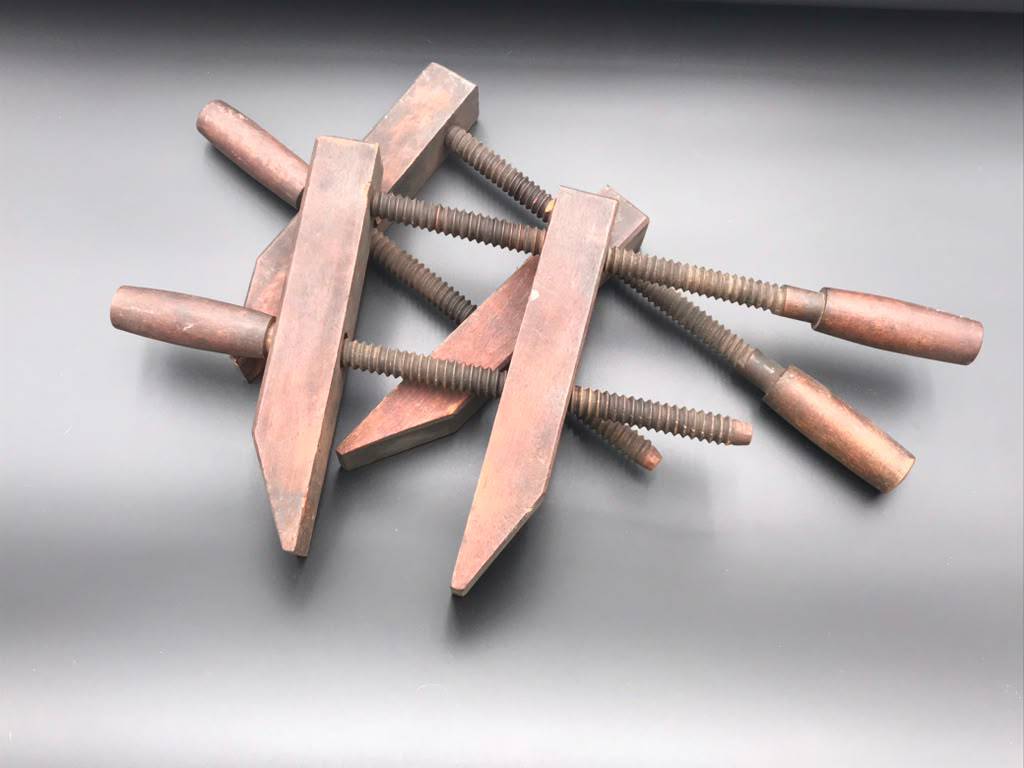 Antique R. Bliss Manufacturing 8-Inch Wood Hand Clamps Matching Pair - Image 2