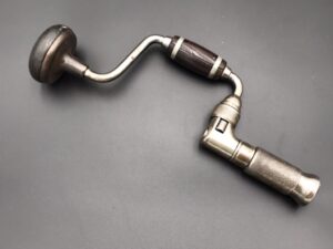Antique HS & B 6 Inch Petite Bit Brace Rosewood Pewter Bands