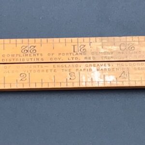 Rare English Advertising Folding Rule Portland Cement Red Triangle Brands