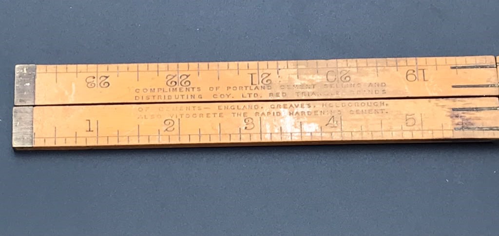 Rare English Advertising Folding Rule Portland Cement Red Triangle Brands
